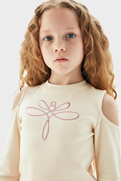 Tyess Bg Store Girl's Cream Blouse 23Pfwtj4604