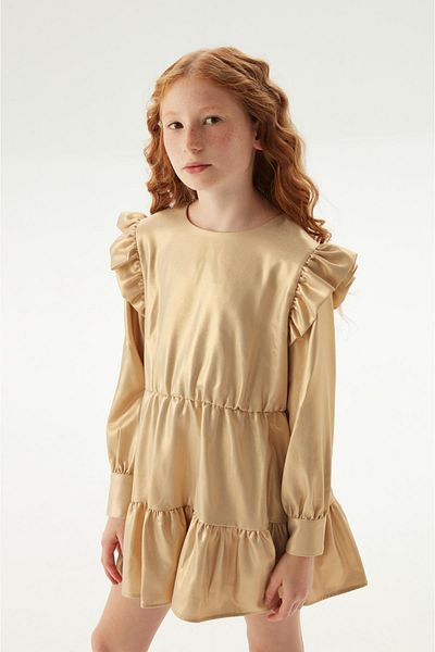 FRACOMINA BG Store Rochie de aur pentru fete 23FW0FM0782