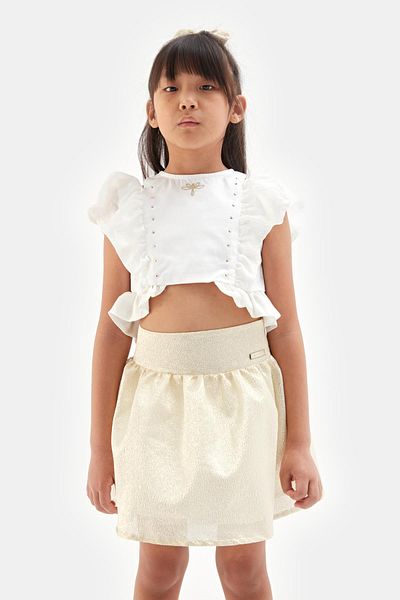 Tyess تنورة ذهبية للفتيات من Bg Store 23ss0tj4308