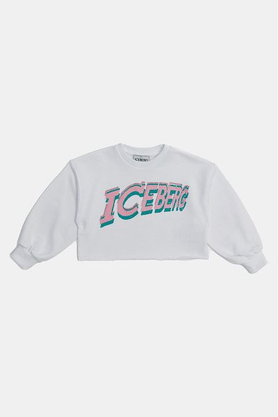 Iceberg Bg Store Γυναικεία Παιδική Λευκή Φούτερ 23ssımf3150