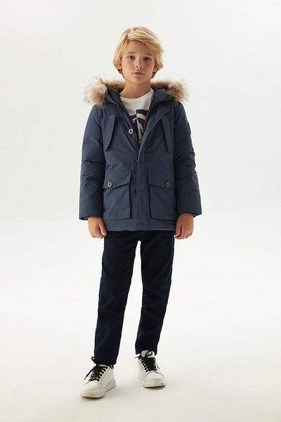 Bikkembergs BG Store Boy's Navy Blue Coat 23FW0BK1907