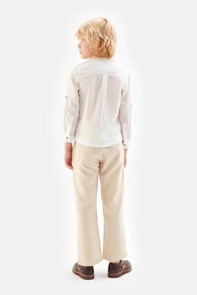 Nebbati Bg Store Boy's White Shirt 23ss2nb3612