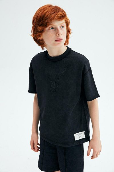 Nebbati Bg Store Boy's Black Sweatshirt 23pssnb3502