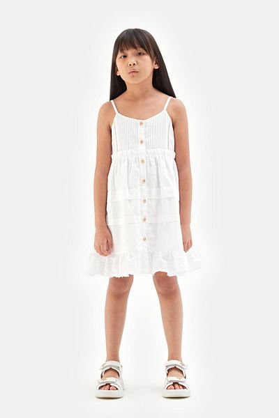 Tyess Bg Store Γυναικείο Παιδικό Λευκό Φόρεμα 23ss2tj4930
