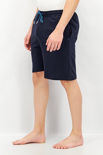 TailorByrd Men Drawstring Plain Sleepwear Shorts, Navy