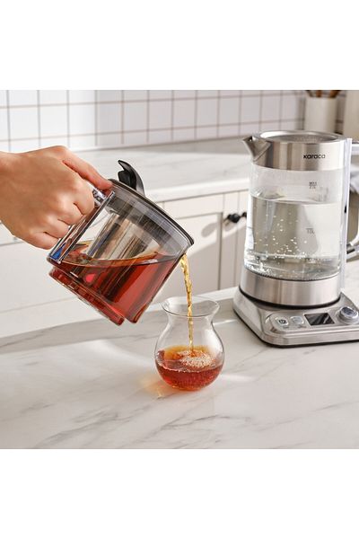 Karaca X Refika Teezubereiter XL in Chrome - Elegant Edelstahl, Large Capacity Teeautomat