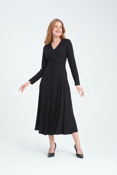 Avones Rochie de damă cu guler din dantelă, camisole din viscoză, lungime maxi