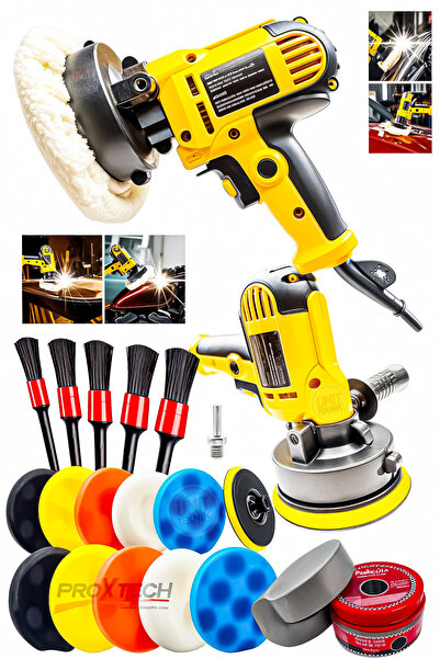 PROXTECH 22 PARÇA Hobi Pro Zımpara Parlatma Pasta Cila Polisaj Makinası Detay...