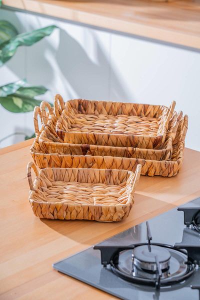 ACAR Wicker 4 Piece Wicker Square Basket