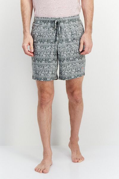 Caribbean Joe Men Allover Print Drawstring Sleepwear, Grey