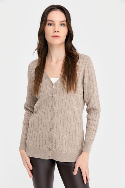 Desen Triko Cardigan de damă fără cusături împletit cu decolteu în V - nurcă