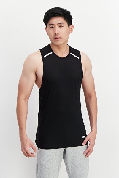 Puma Men Sportswear Fit Brand Logo Training T Shirt Vest, Black