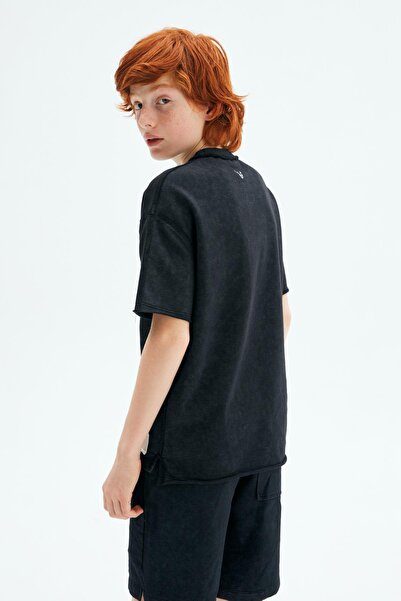 Nebbati Bg Store Boy's Black Sweatshirt 23pssnb3502