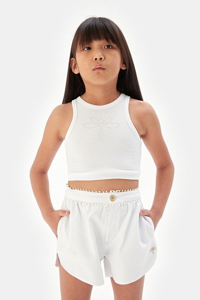 Tyess Bg Store Girl's White Short 23ss2tj4117