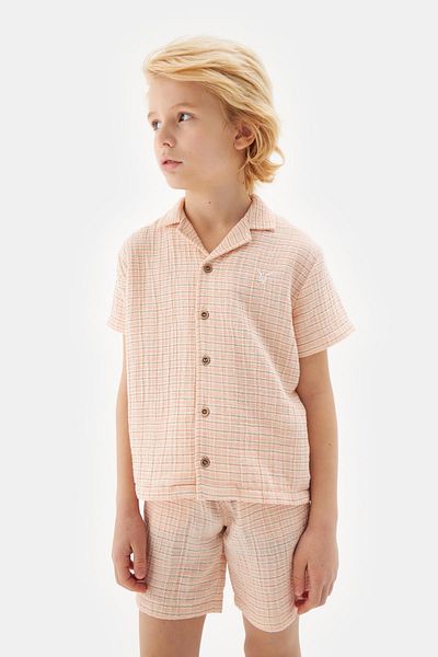 Nebbati Bg Store Boys' Patterned Shirt 23Ss2Nb3618
