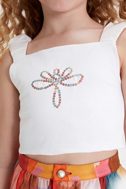 Tyess Girl's White Blouse 23Ss0Tj4603