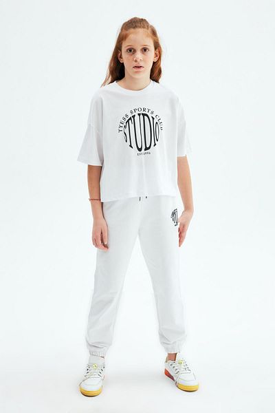 Tyess Bg Store Girls White Tshirt 23psstj4508