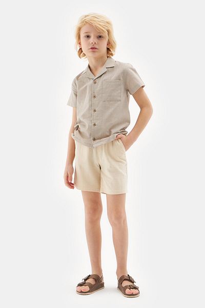 Nebbati Bg Store Boy Beige πουκάμισο 23ss2nb3617