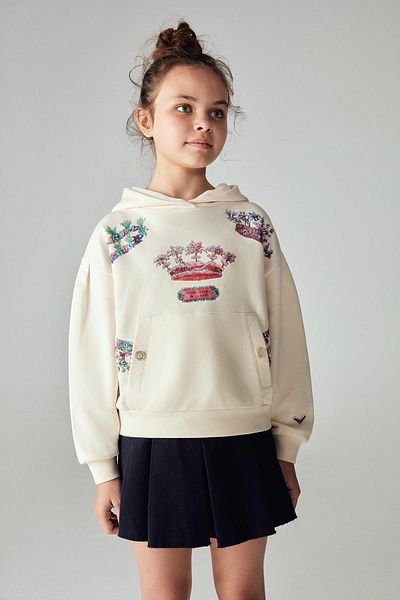 SWATSKY Bg Store Cremefarbenes Sweatshirt für Mädchen 23fw0sw1592