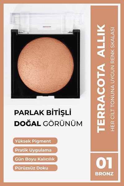 Cocosh She Terracota Blush 10 Gr 01 Bronze, Easy Dispersion, Non-Lumping, Fine-Smooth Texture, Vibrant Appearance