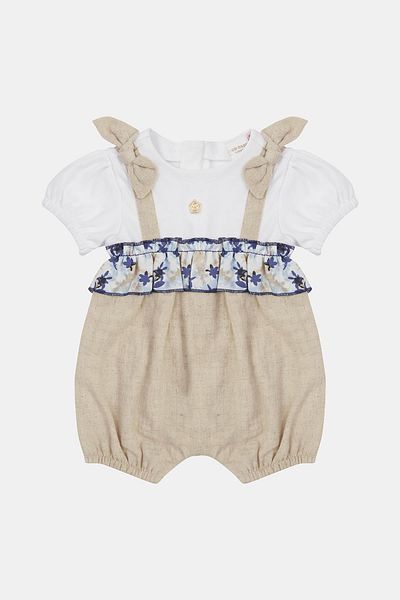 Layette Bg Store Baby Girl Beige Jumpsuit 23Ss0Lt7812