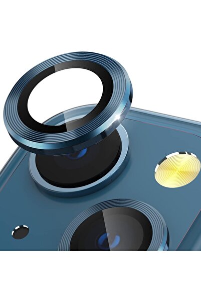 POWELL İphone 13 - 13mini Için Kamera Koruyucu Cam Lens Metal Çerçeveli Hd Gö...