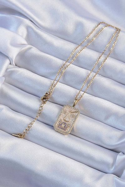 Skygo 316L Steel Chain Gold Color Lilac Zircon Stone Tarot Necklace - Tj-Bko9239