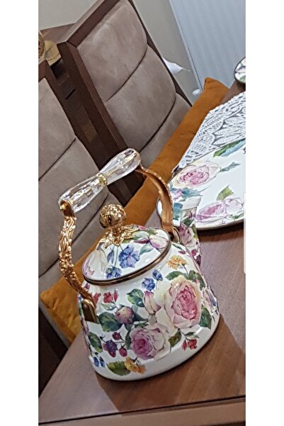 Miss Betty emaye rose kettle caydanlık