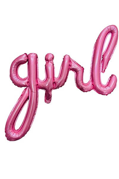 PARTİ AŞKI Pembe Renk Girl Yazılı Folyo Balon 78*44 Cm &Cinsiyet Partisi-Baby Shower-Hastane Odası Balonu