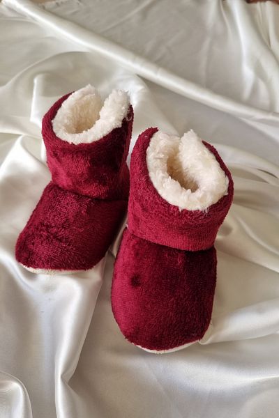 Trade Bazaar 0-12 Months Baby Slippers - Plush, Furry Non-Slip Sole Booties