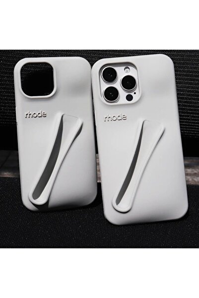 Newon iPhone 14 Pro Gray Rhode Lip Case Logo Phone Case Cover Cover Case
