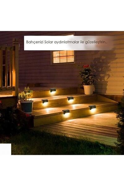 AKIN PAZAR Solar Güneş Enerjili Şarj Edilen Köşebent Merdiven Veranda Bahçe L...