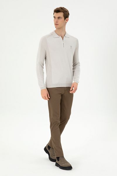 U.S. Polo Assn. Ανδρικό παντελόνι από καμβά χακί 50291156-VR027