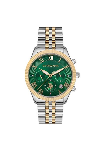 U.S. Polo Assn. U.s. Polo Assn. USPA2040-08 Quartz Çelik Altın/Gri Yeşil Kadr...