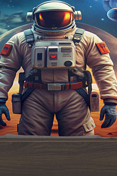 Else Dekor Σετ σεντόνια μονόχρωμα παιδικά σεντόνια με σχέδιο Astronaut Space Planet 100x200cm