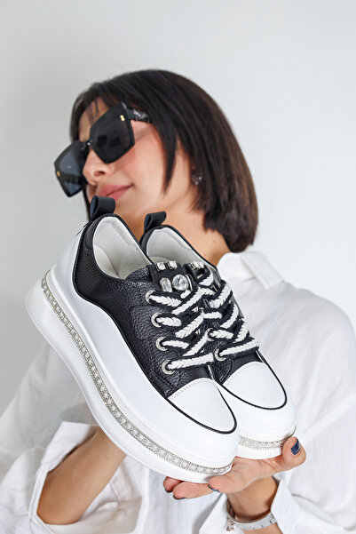 Guja Lusa Kalın Taban Tam Kısmi Simli Guja Spor Ayakkabı