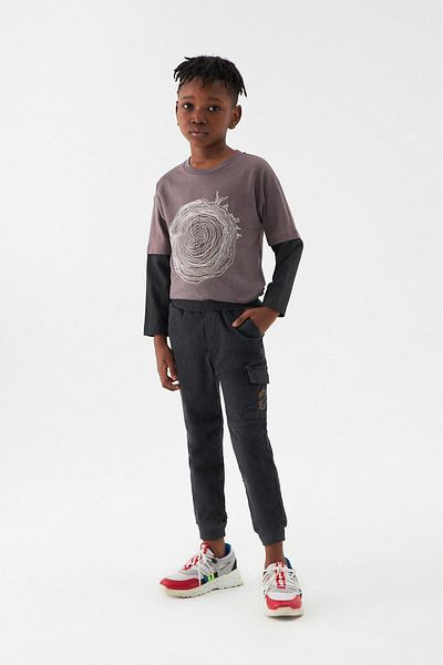 Nebbati Bg Store Boy's Anthracite Trousers 22Fw1Nb3227
