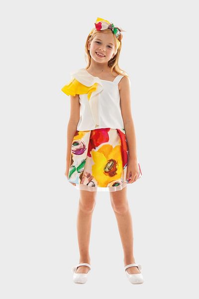 Lia Lea Bg Store تنورة زهرية للفتيات