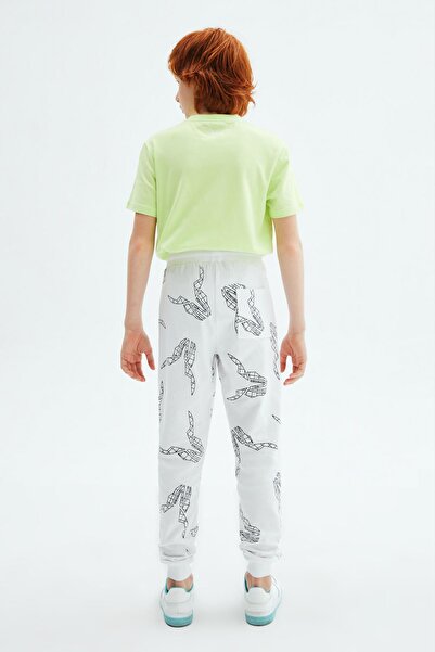 Nebbati Bg Store Boy's White Sweatpants 23Pssnb3201
