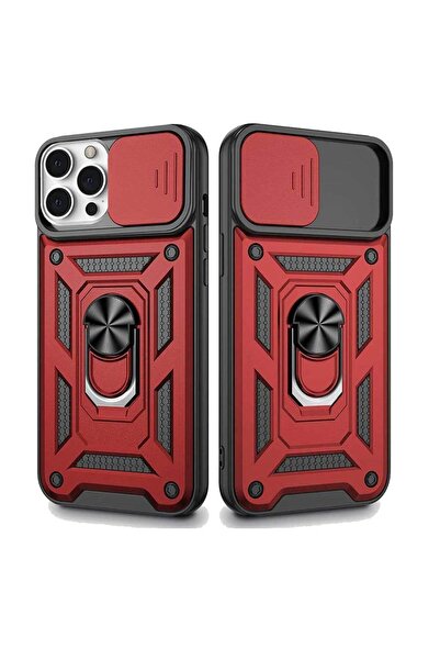 Smart Tech Apple Iphone 13 Pro Max Uyumlu Kızaklı Kamera Korumalı Tank Kılıf