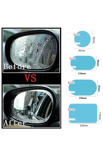 AKIN PAZAR 4 Pieces Vehicle Side Rear Mirror Glass Rain Scroll Film Water Slider
