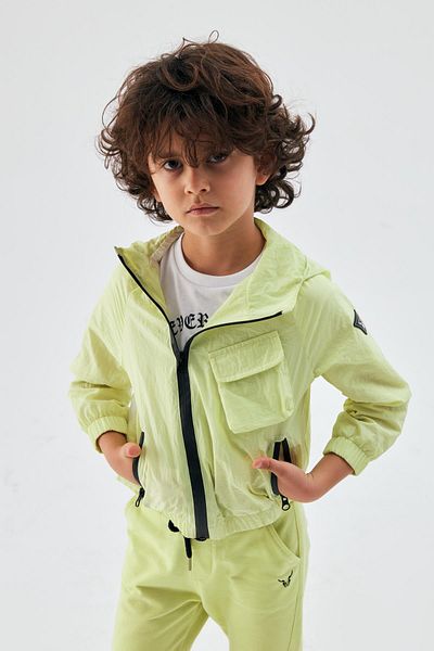 Nebbati Bg Store Boy's Green Raincoat 23pssnb3702