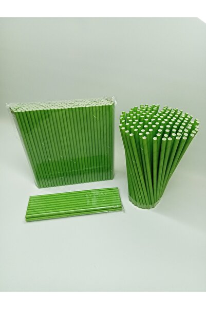 GencPack 6x197 mm Yeşil Kağıt Pipet 200 Adet