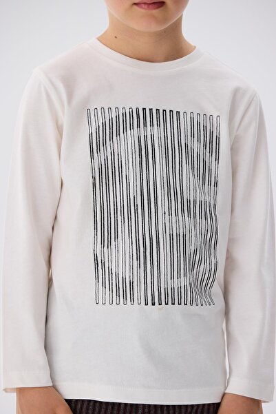 Nebbati BG Store Boy's Ecru T-Shirt