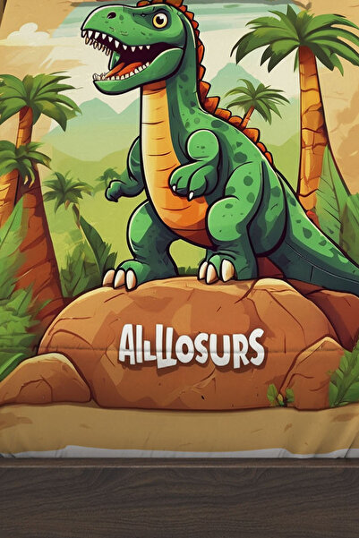 Else Dekor Σετ σεντόνια μονό μαξιλάρι για αγόρι με σχέδιο Dinosaur 100x200cm