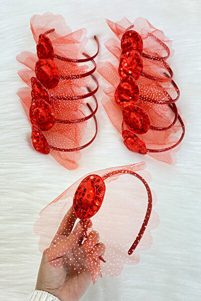 ZEYMERADE تاج وصيفة العروس باللون الأحمر مع قبعة صغيرة من التول، حناء الزفاف الليلية، حفلة الزفاف، حفلة البكالوريوس، الختان