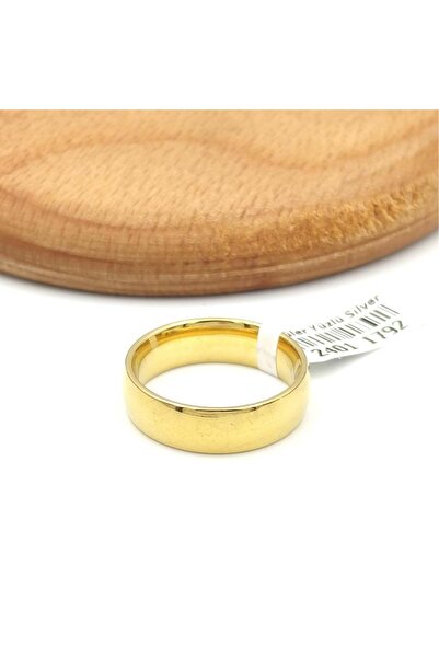 Güler Yüzlü Silver 6 mm Steel Wedding Ring - 7