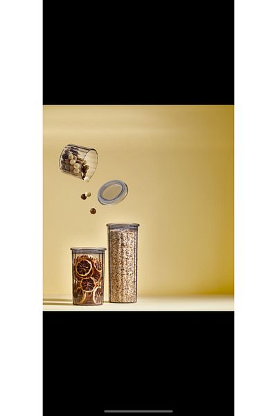SURFACE HOME Food Storage Box - 3 Sizes 3 Pieces, Vacuum Lid, Crystal, 0.5 Lt, 1 Lt, 1.5 Lt [transparent]