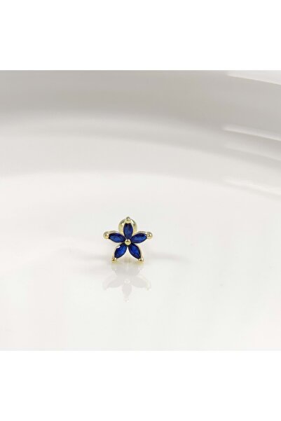 Güler Yüzlü Silver LACİ ÇİÇEK GÜMÜŞ TRAGUS PIERCING - ALTIN SARI