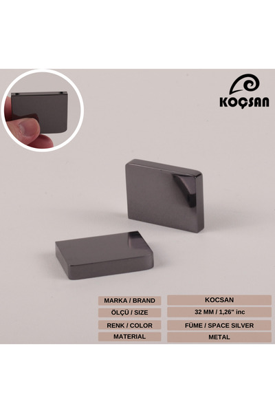 KOÇSAN Elegant Smoked 32 mm Handle Luxury Country Kitchen Furniture Cabinet Drawer Handle